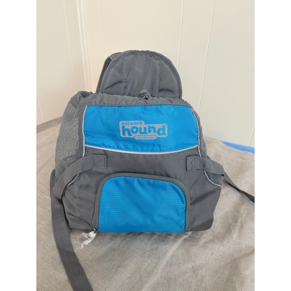Outward Hound PoochPouch Dog Carrier Backpack Blue Grey Small Medium Pet Travel
